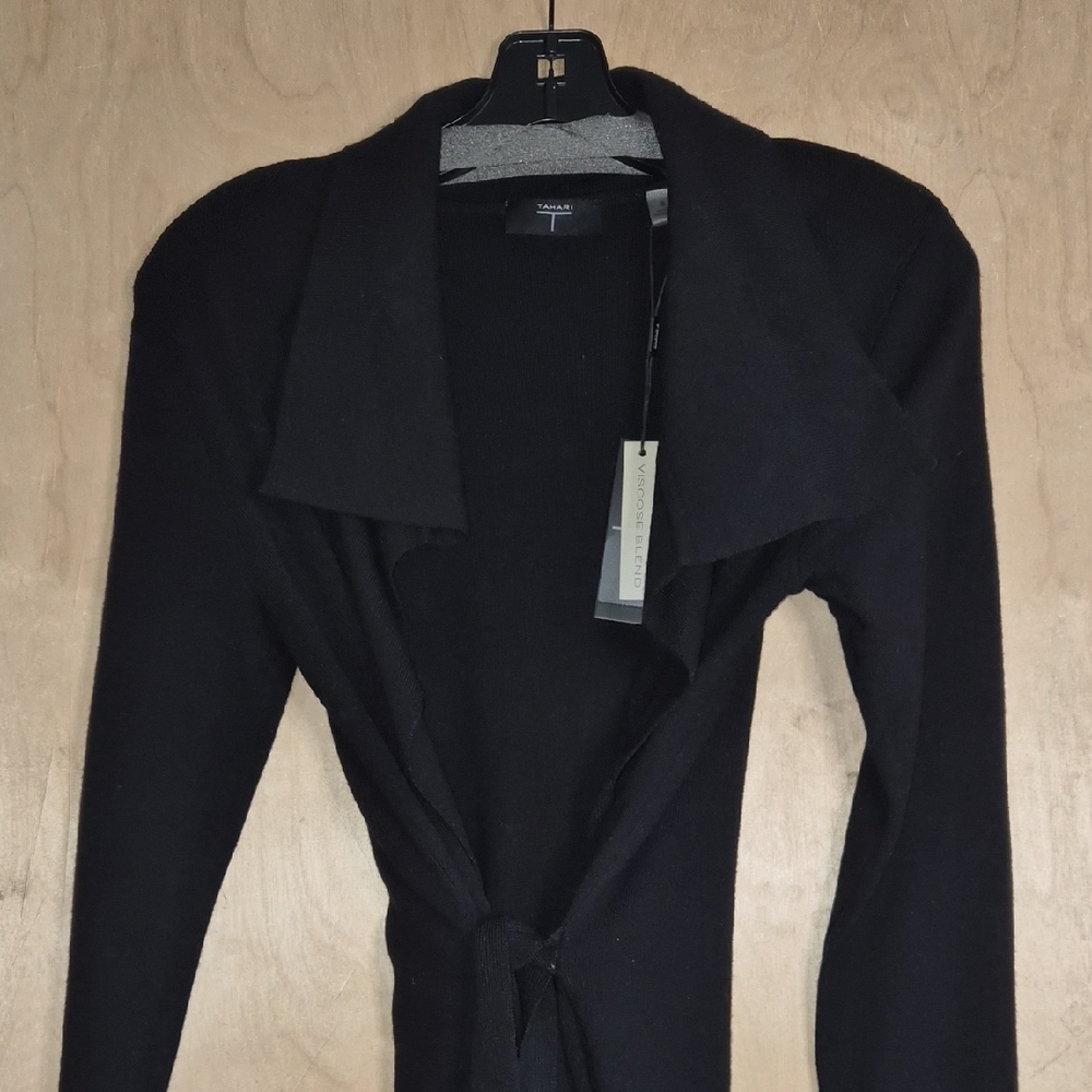 Talbots Black Tie-Front Cardigan Sweater